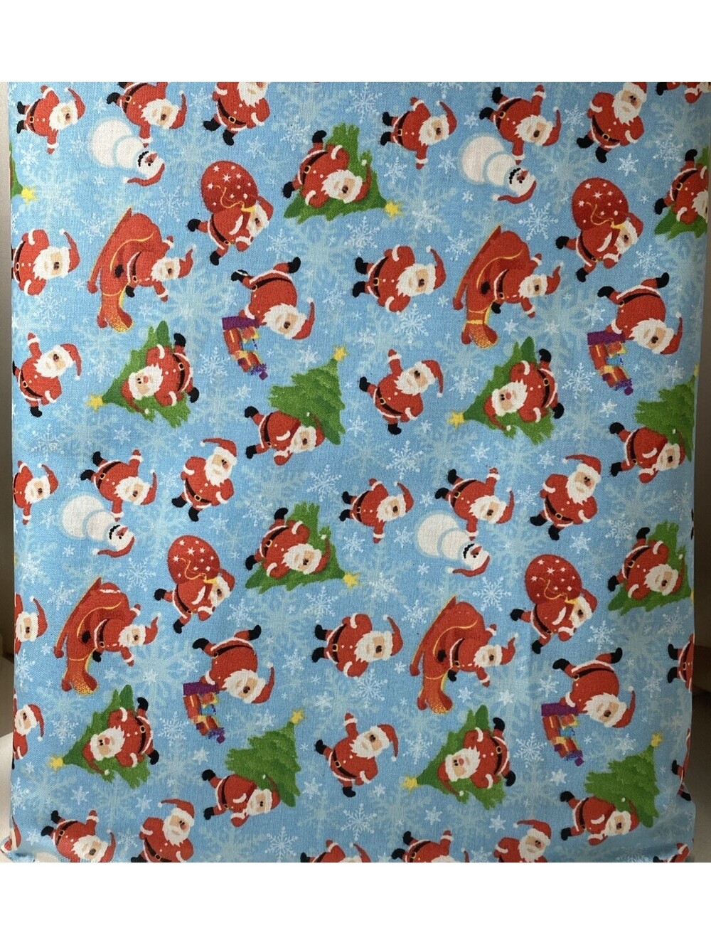 3 yds Christmas MDG) Quilt Fabric.  Santa Red Suit On A Blue Background